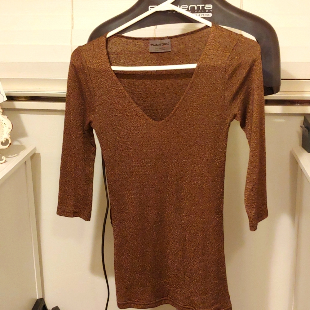 Michael Stars goldish-brown, metallic looking top